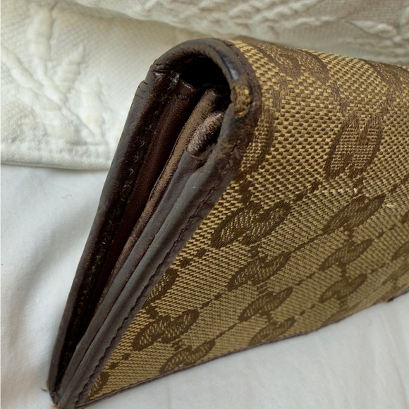 Gucci Britt GG Logo Signature Canvas Leather Continental Bi Fold Zip Wallet - Picture 6 of 10